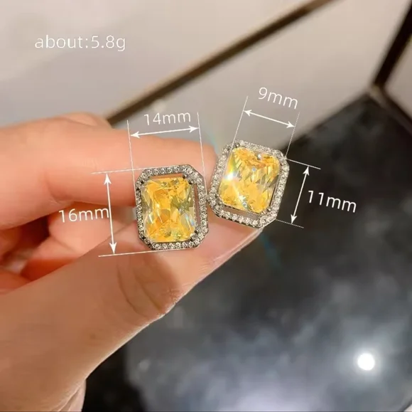 Yellow Gemstone Earrings - Picture 7 of 8